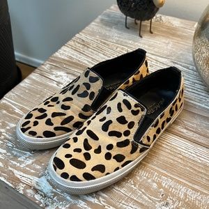 Kenneth Cole Leather Leopard Print Sneakers Sz 6